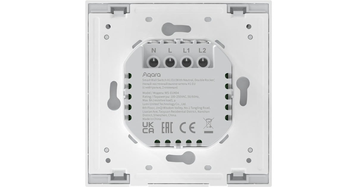 AqaraSmart Wall Switch - Double rocker (With Neutral) knop  (Wit)