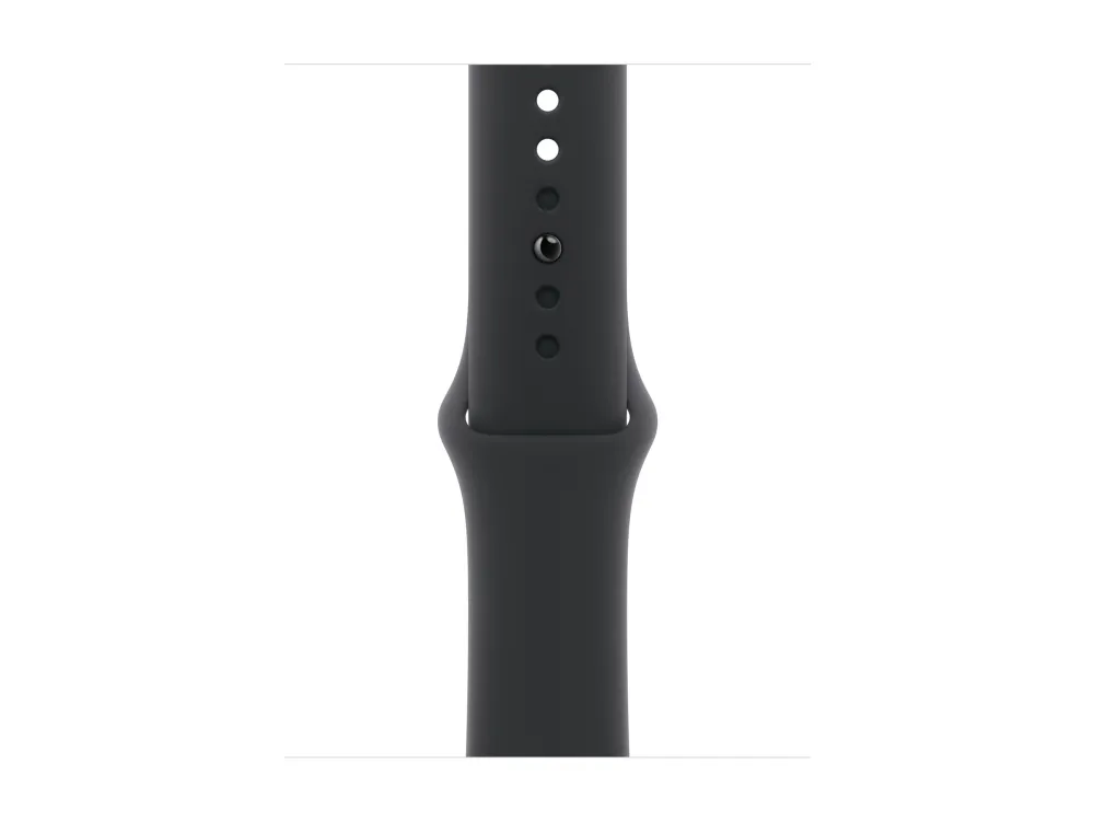 Apple Watch Series 10 (GPS) - 42 mm - jet sort aluminium - smart ur med sportsbånd - fluoroelastomer - sort - båndstørrelse: S/M - 64 GB - Wi-Fi 4, UWB, Bluetooth - 30 g