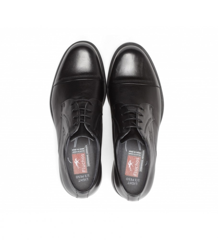 Sapatos Fluchos Simon 8468 em couro preto