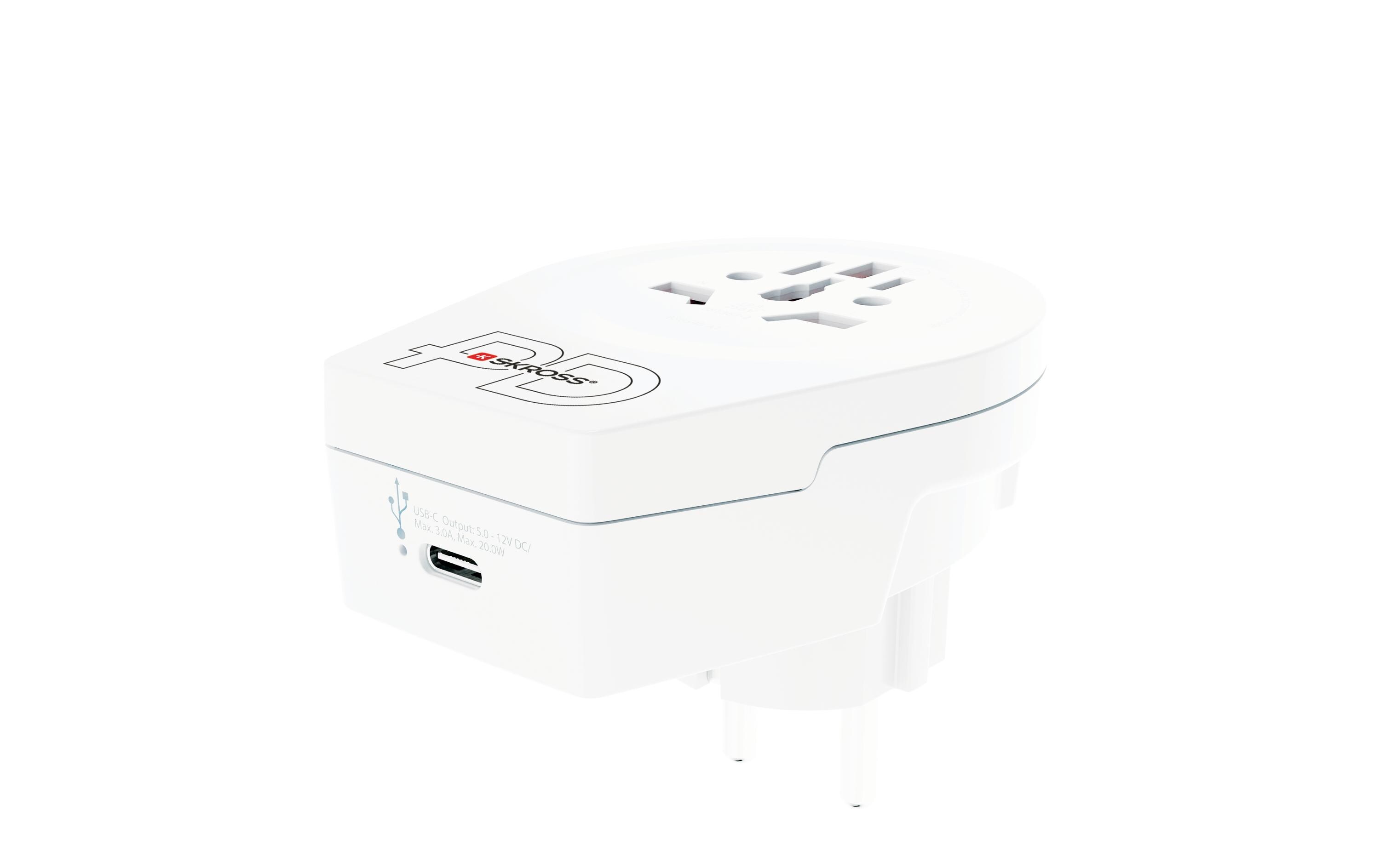 Reiseadapter Country World / Europe, USBReiseadapter für 2- und 3-polige Geräte
