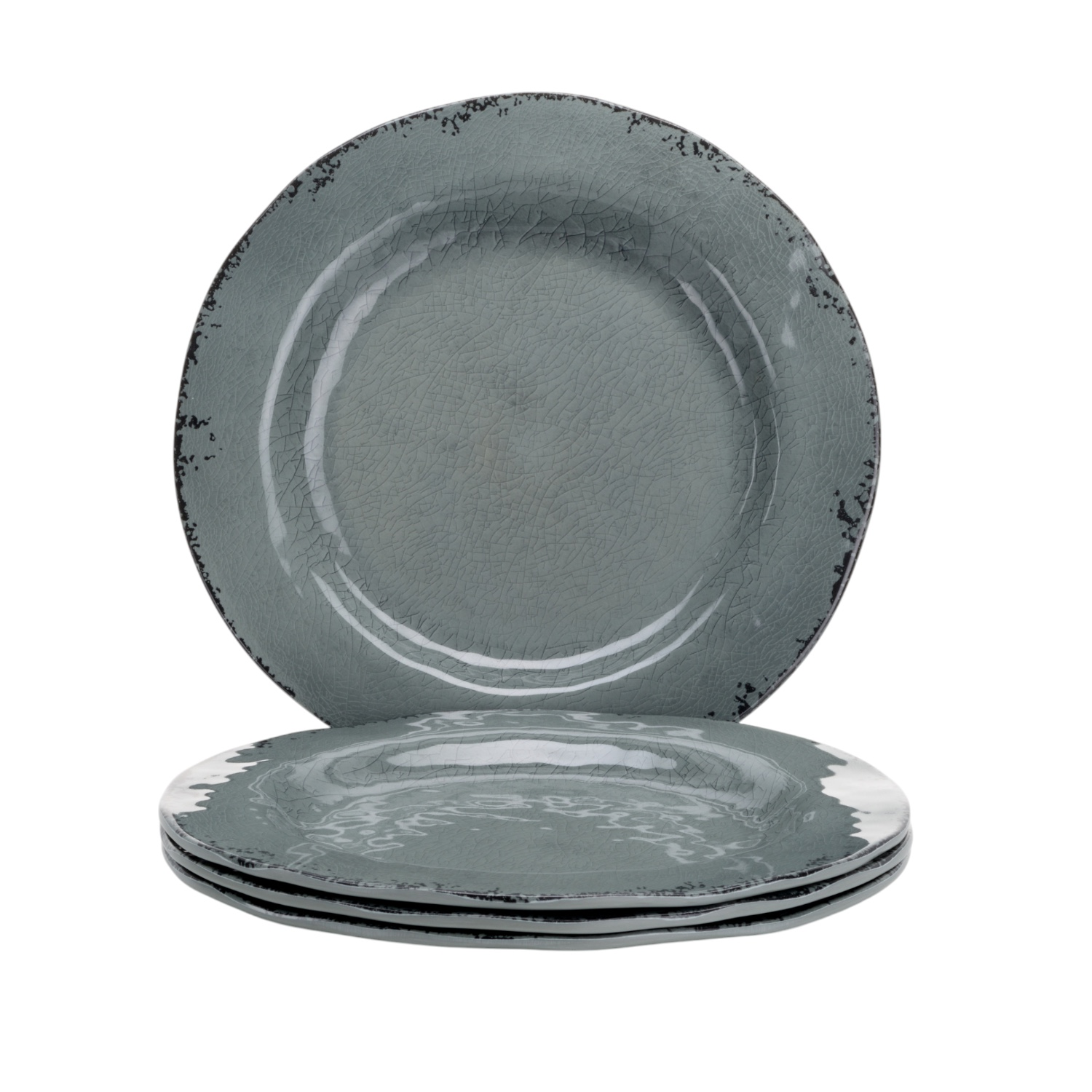 Flamefield Moondust melamine servies 12-delig antislip grijs