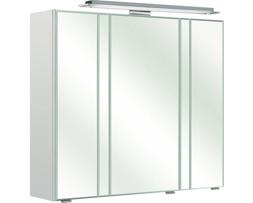 Pelipal spiegelkast 80 x 20 x 73 cm wit hoogglans 3-deurs LED IP 20