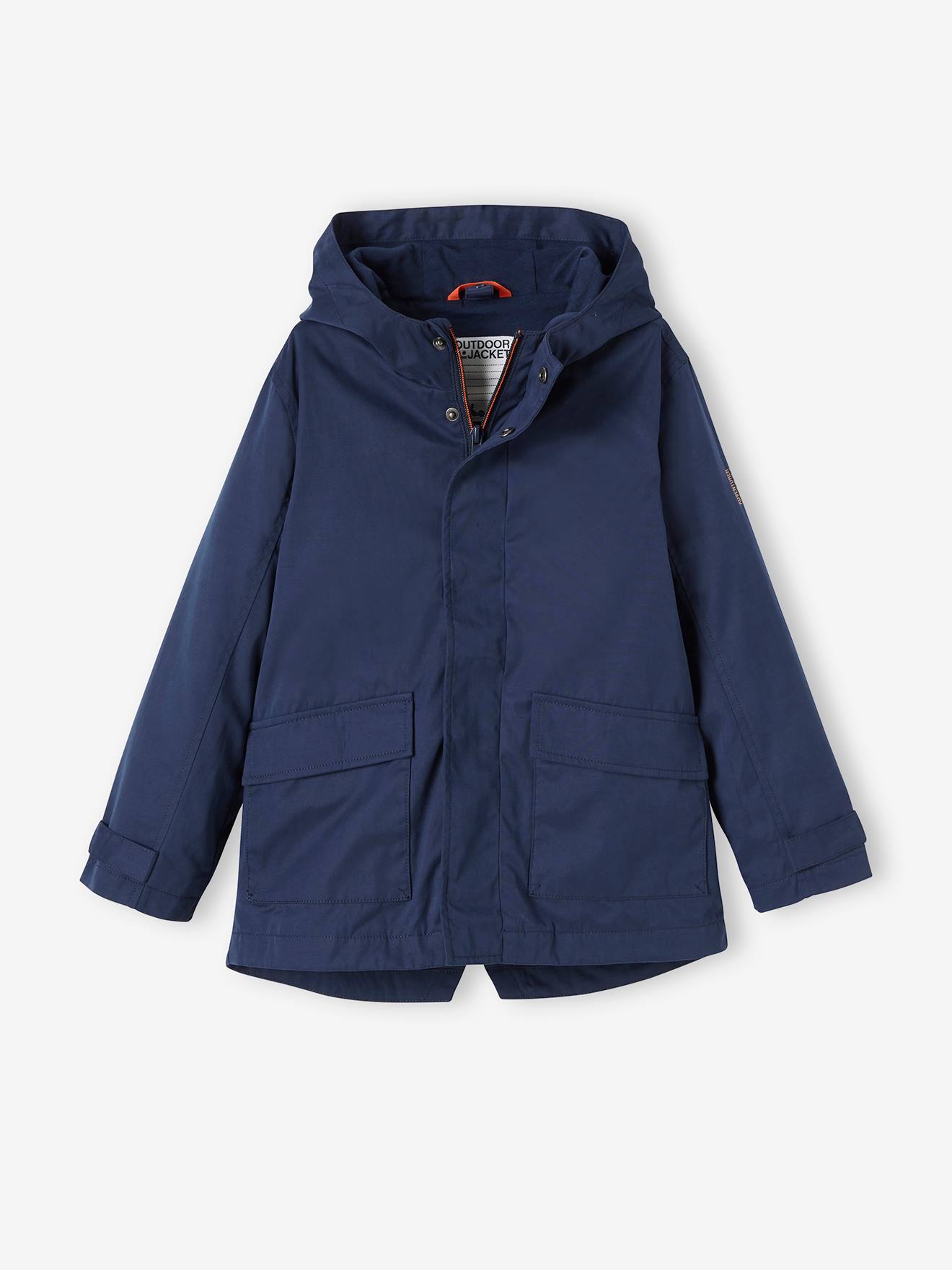 Parka 3 em 1 para meninos, verde-escuro liso com estampas.