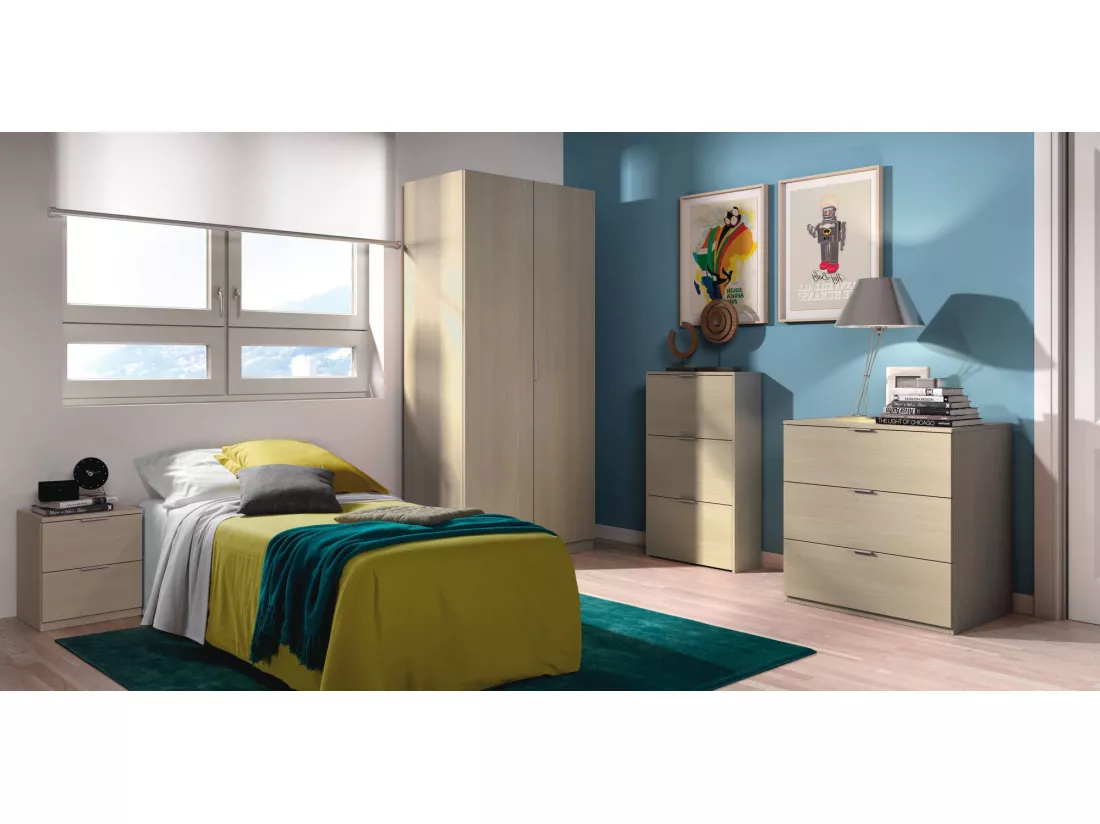 Commode Dantist, Commode moderne avec 3 tiroirs, Commode basse pour chambre à coucher, Commode armoire, 77x38h80 cm, Chêne