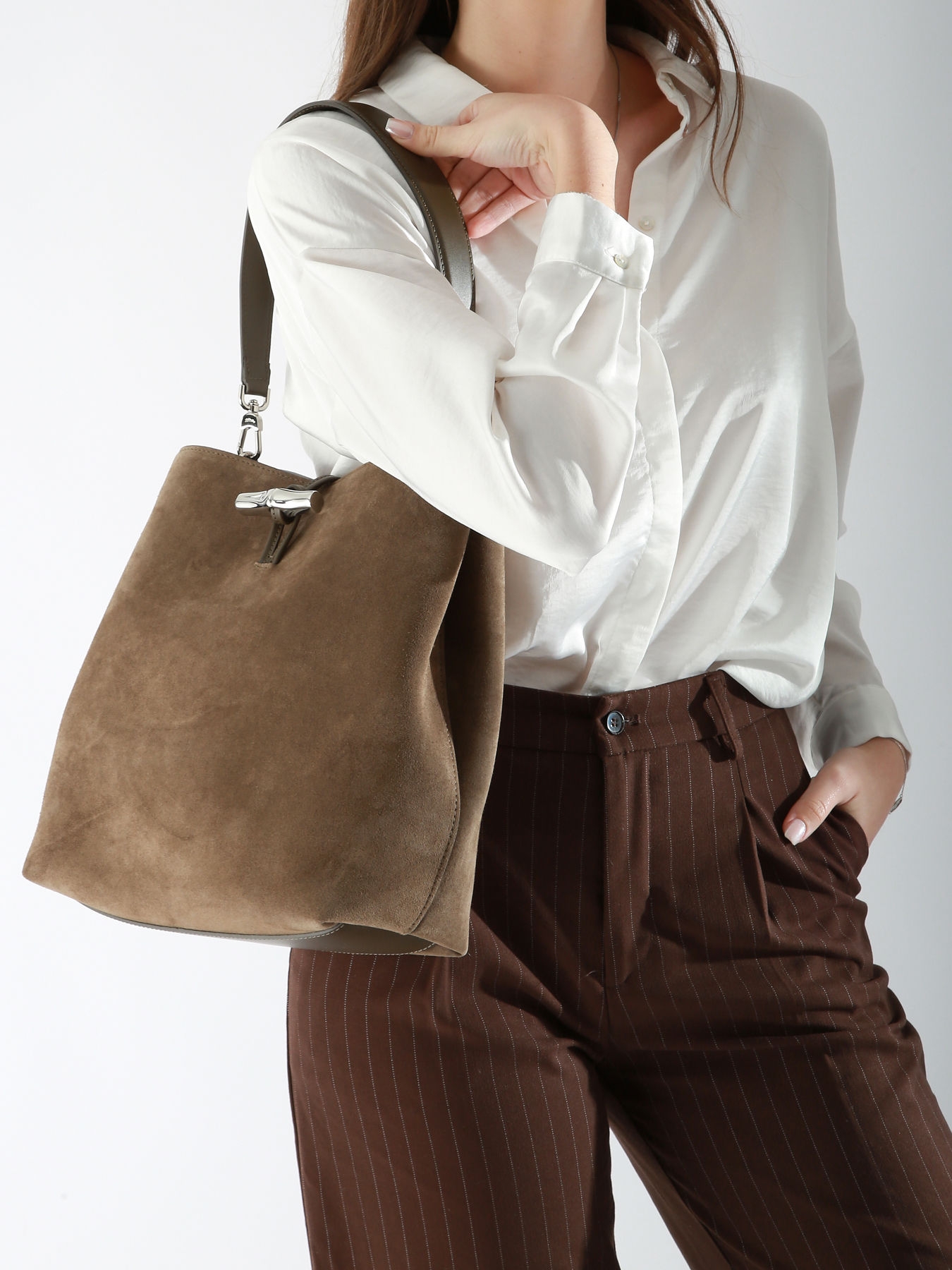 Sac hobo Le Roseau Velvet cuir LONGCHAMP