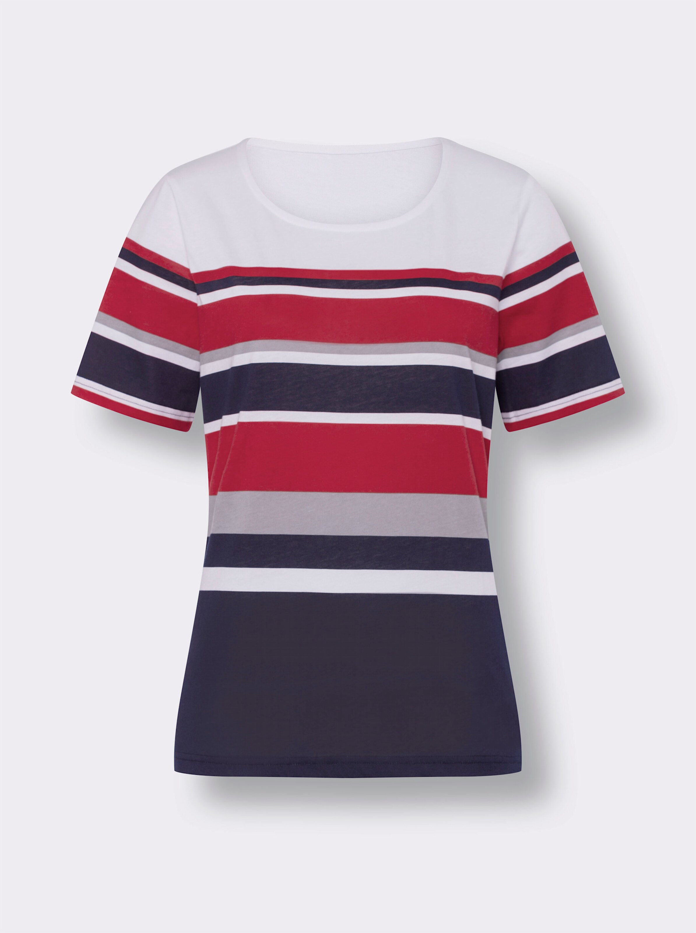 Kurzarmshirt mit platziertem Streifen-Muster