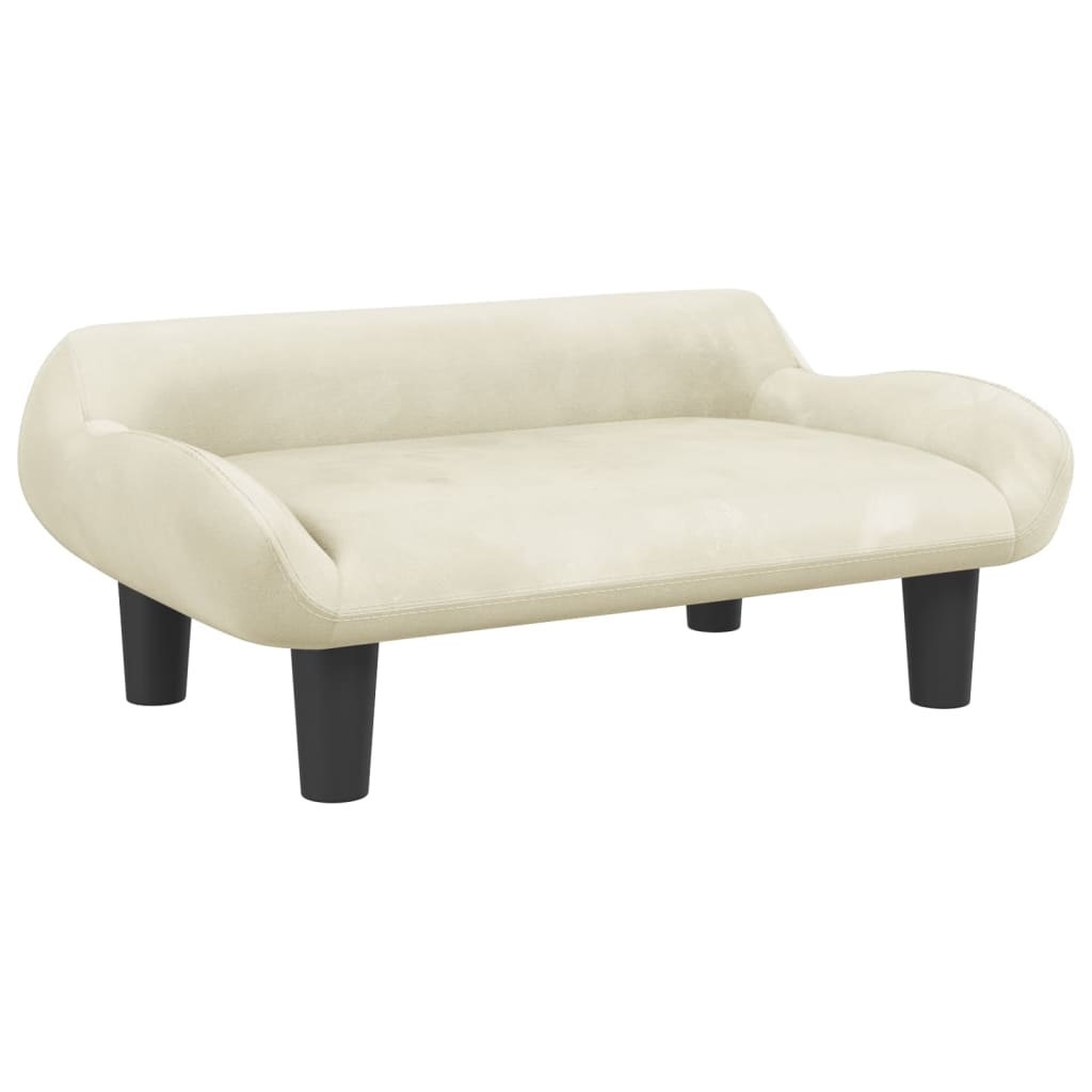 Cama para cães vidaXL em veludo creme, 70x40x24 cm