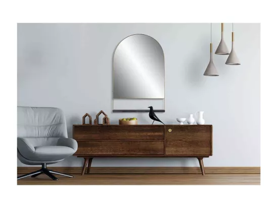 Miroir Mural & Étagère Design 