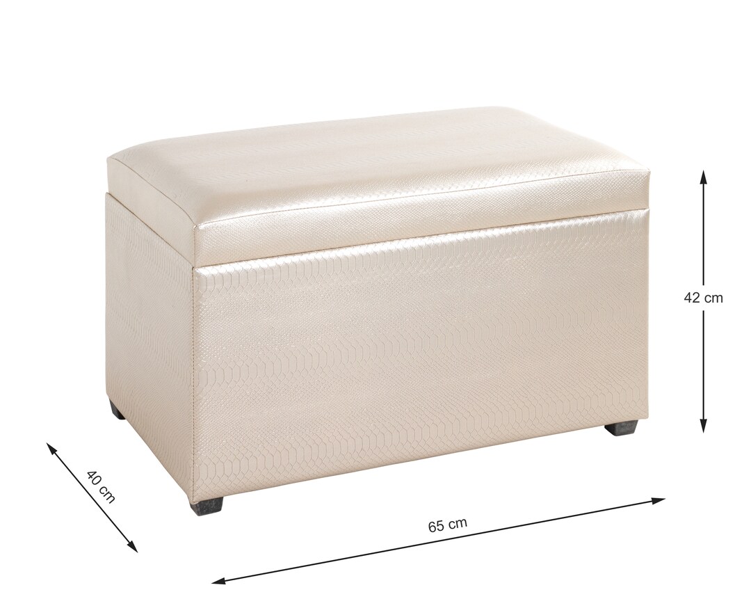 Sitztruhe 65 x 42 cm goldfarbig