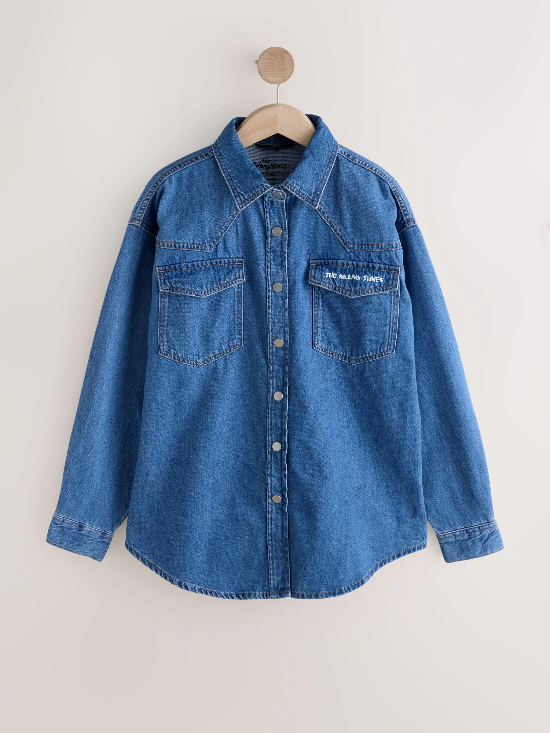 Mid Blue The Rolling Stones License - Oversized denim overhemd