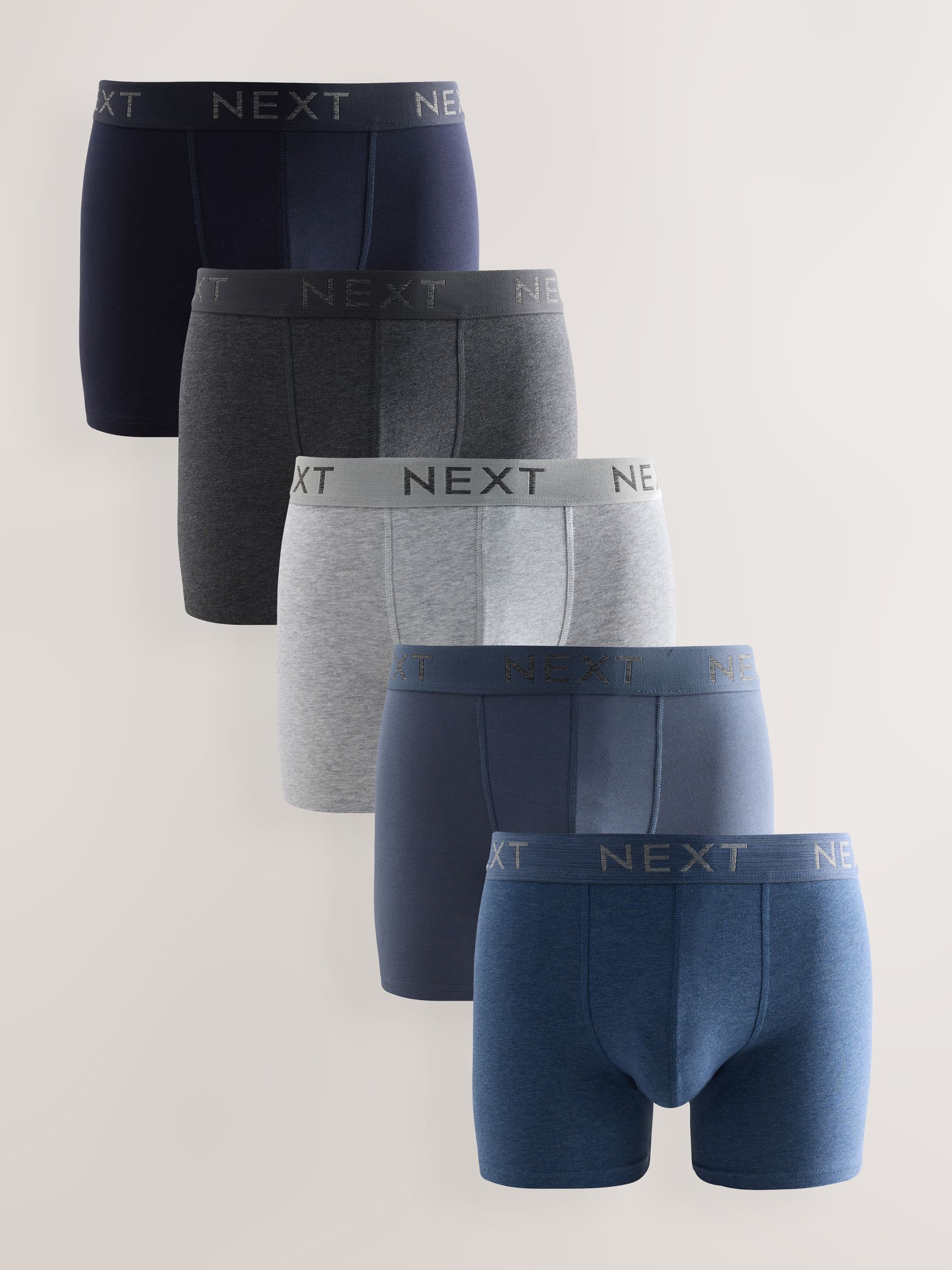 Blauw/grijs/zwart - Verpakking van 5 trunks boxer