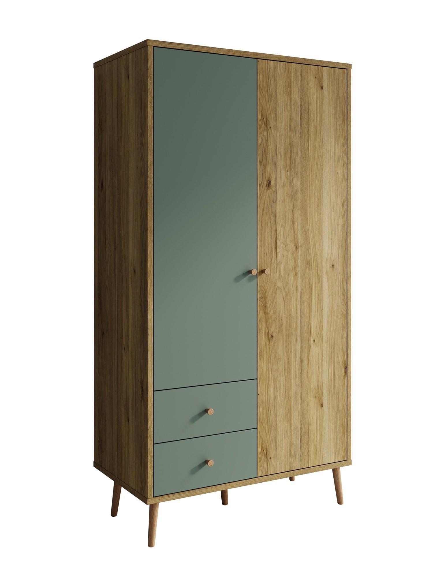 Meubella - Kledingkast Wally - Groen - 95 cm