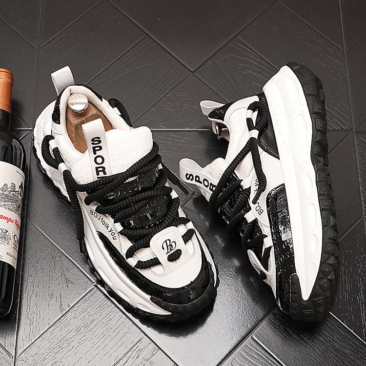 Mr Ozera - Platformsneakers met tweekleurige letters
