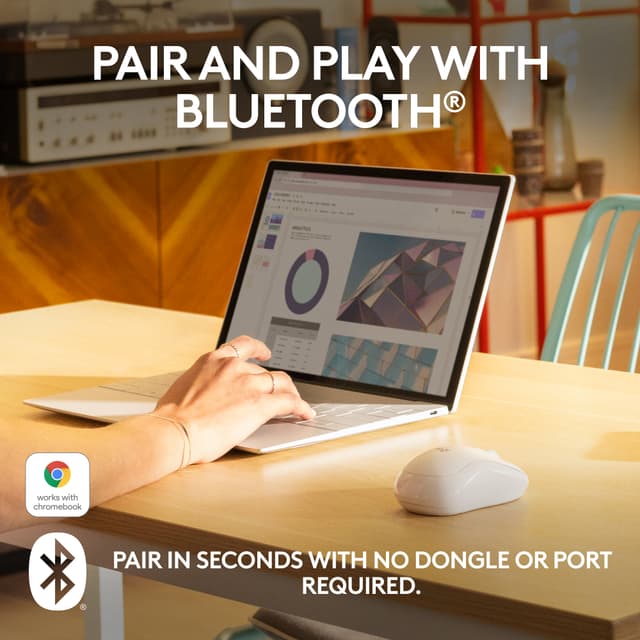 Logitech M240 Silent Bluetooth trådløs mus (hvid)