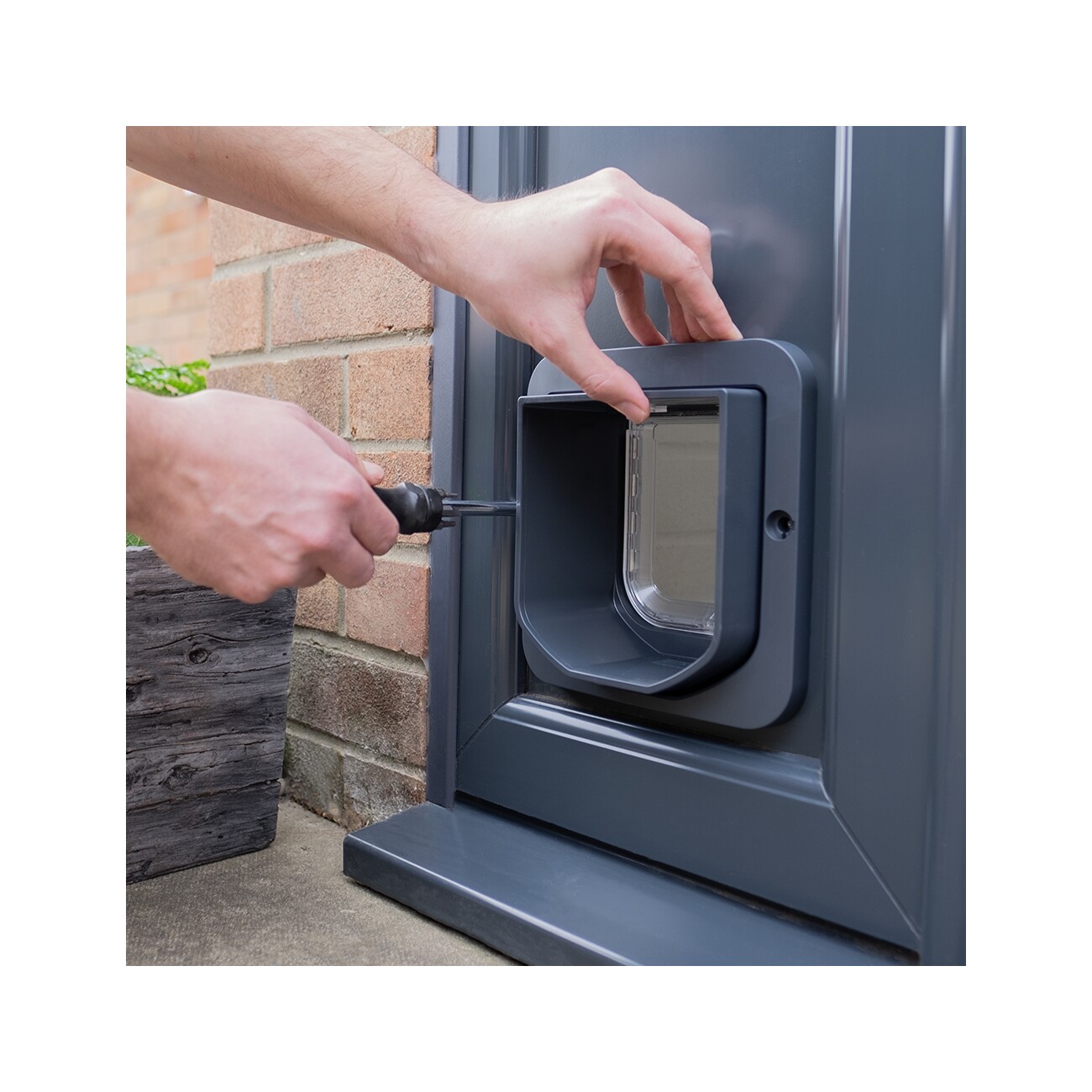 SureFlap Mikrochip Katzenklappe Grau/Weiss
