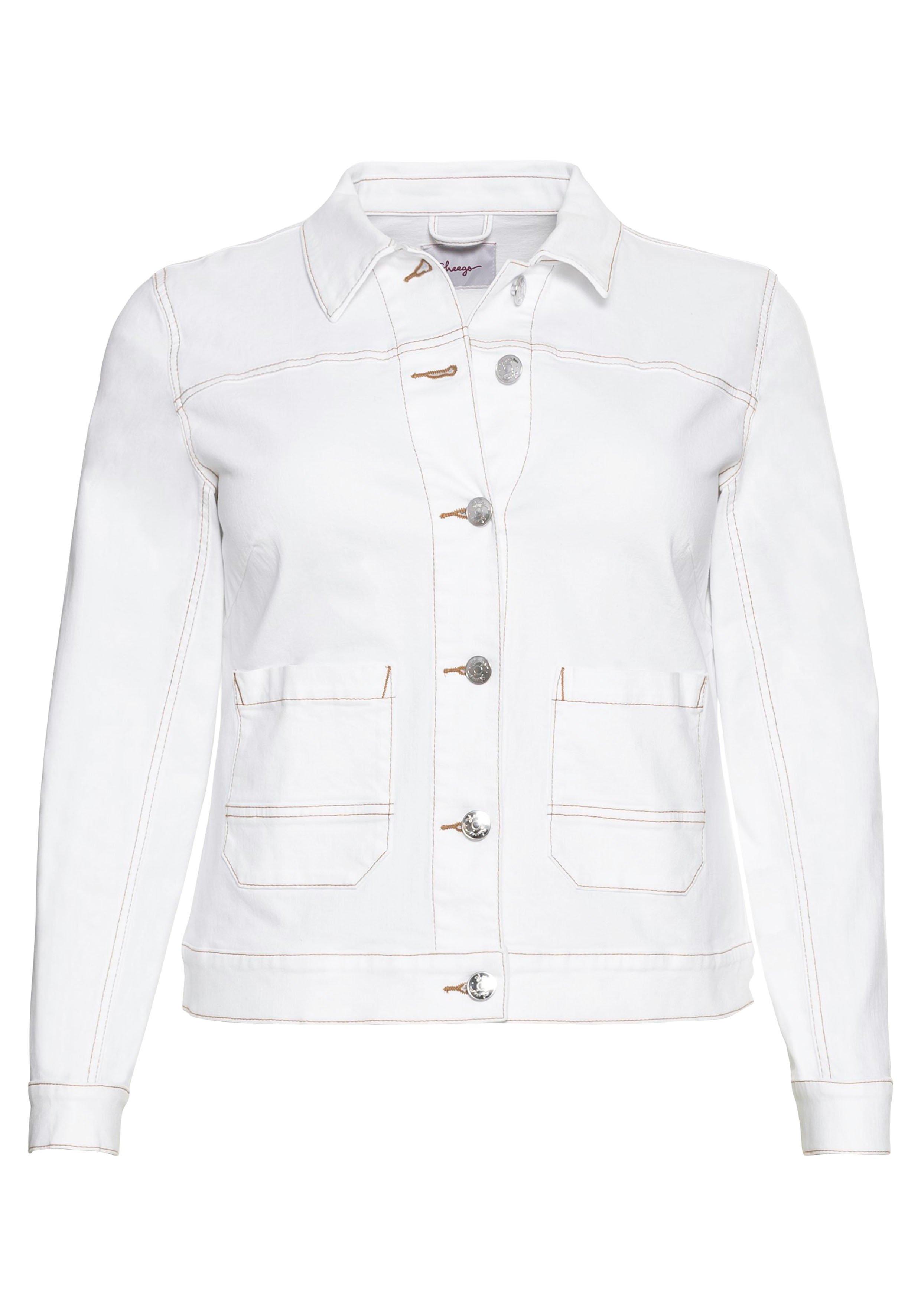 Jeansjacke mit Kontrastnähten, in verkürzter Form