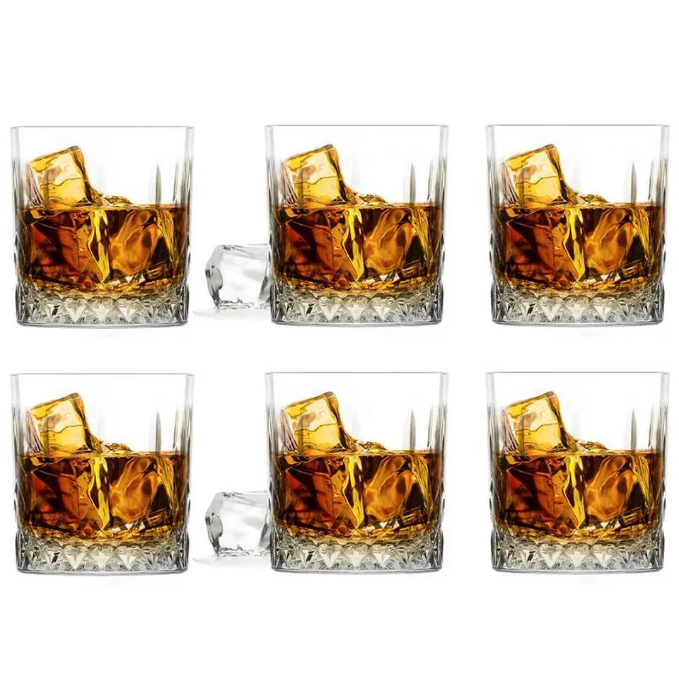 Glasmark Whiskey glazen - 6x - Diamond - 280 ml - drink/waterglas