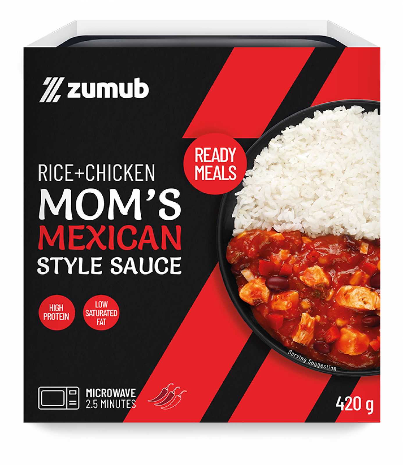 Refeição pronta Zumub Frango ao estilo mexicano 420g