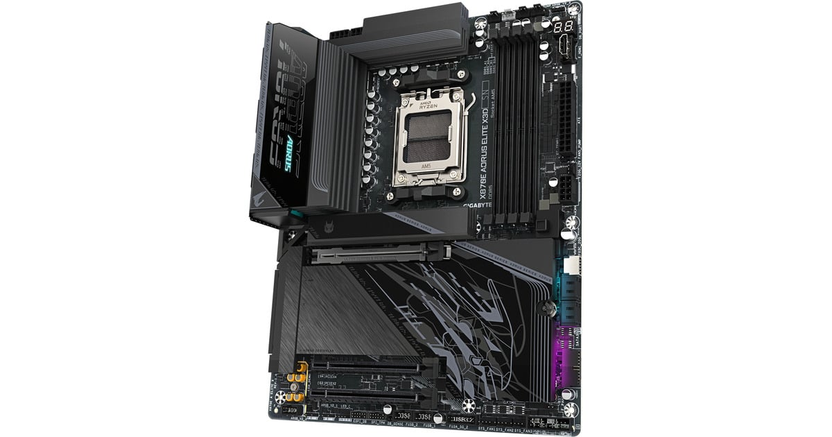 GIGABYTEX870E AORUS ELITE X3D socket AM5 moederbord  (Zwart, RAID, 5 Gb-LAN, WLAN, BT, Sound, ATX)