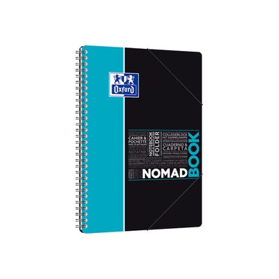 Oxford Etudiants - Cahier Nomadbook B5 (19 x 25 cm) avec pochettes 3 rabats - 160 pages - petits carreaux (5x5 mm) - double spirale - disponible dans différentes couleurs