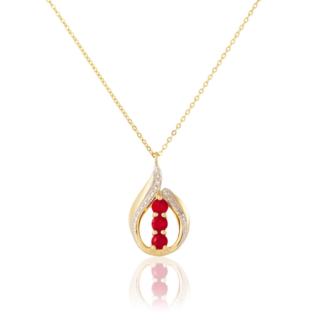Collier Aurora Or Jaune Rubis Et Diamant