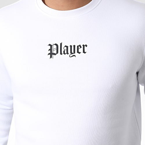 Sweat Crewneck Player Blanc Noir