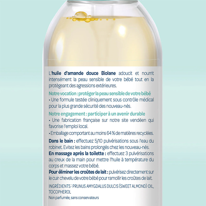 Huile d'amande douce en spray 75 ml