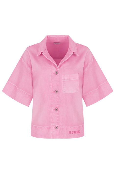 Fluresk roze dames jas