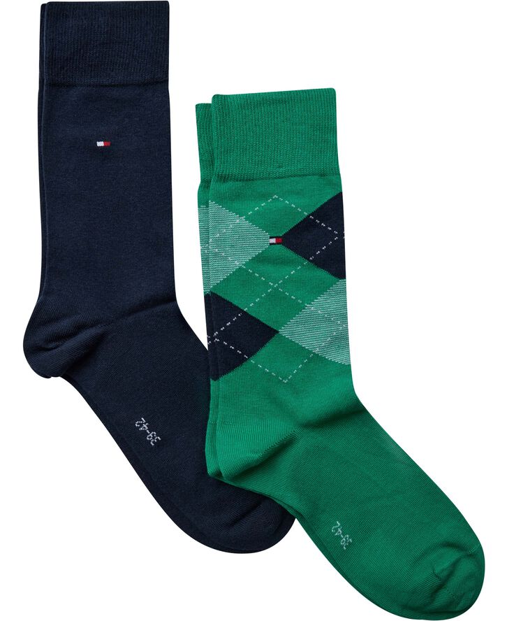 Tommy Hilfiger TH MEN SOCK CHECK 2P Green combo