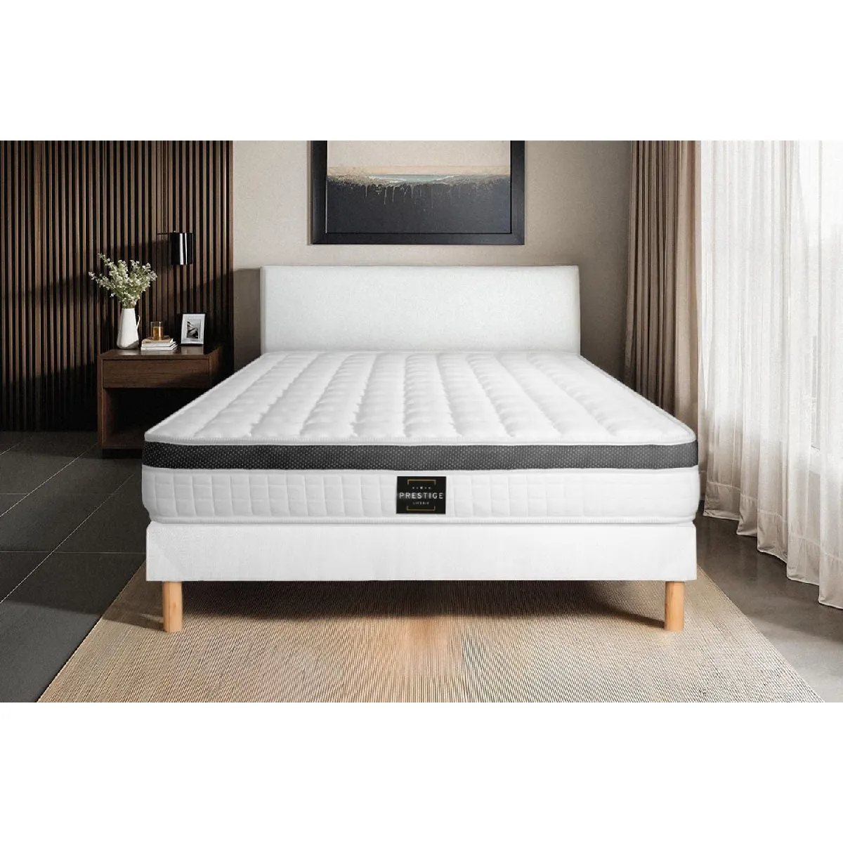 PRESTIGE LITERIE Supérieur - 160x200 cm - Blanc