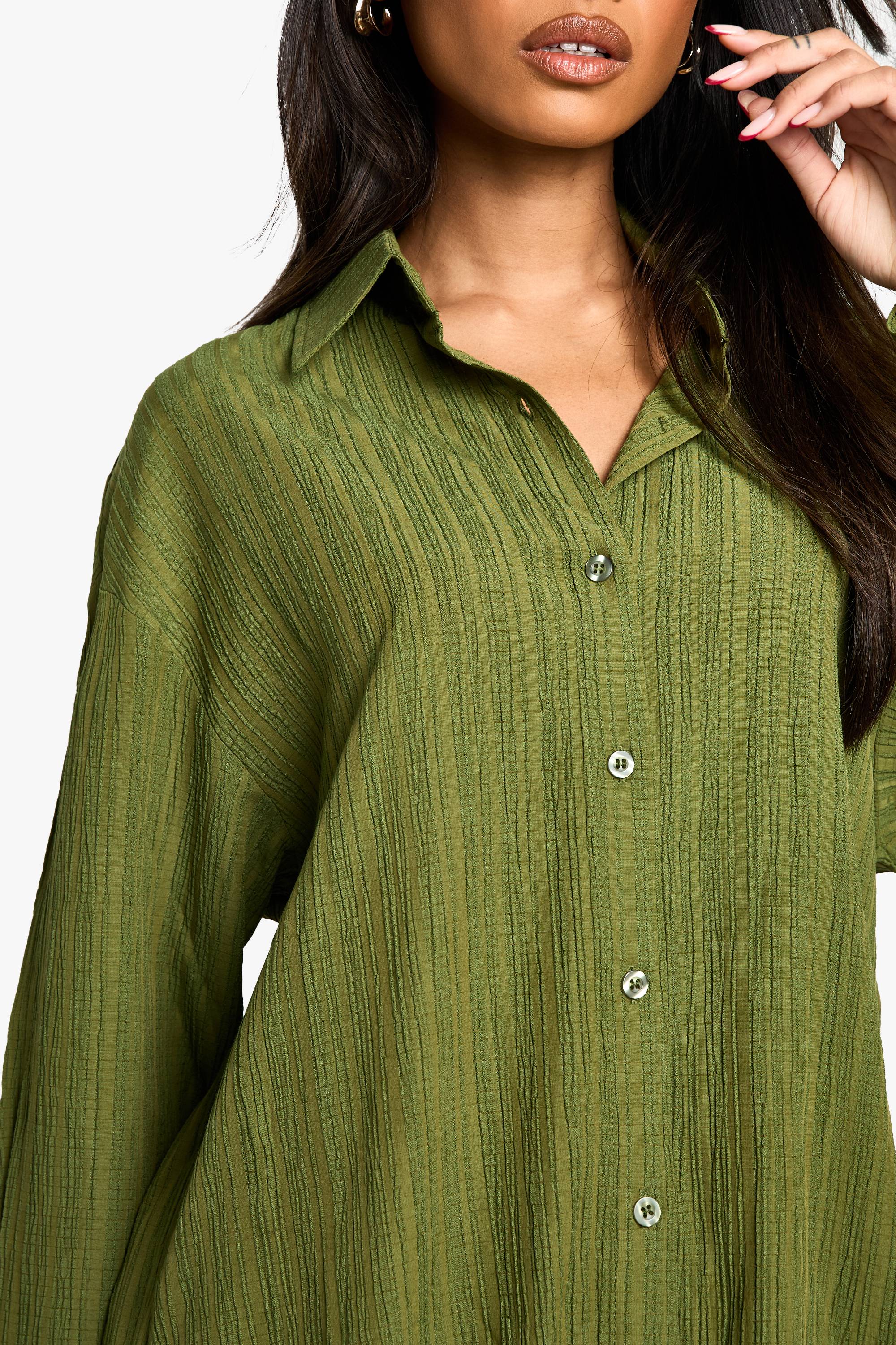 boohoo Chemise tissée texturée à effet froissé
