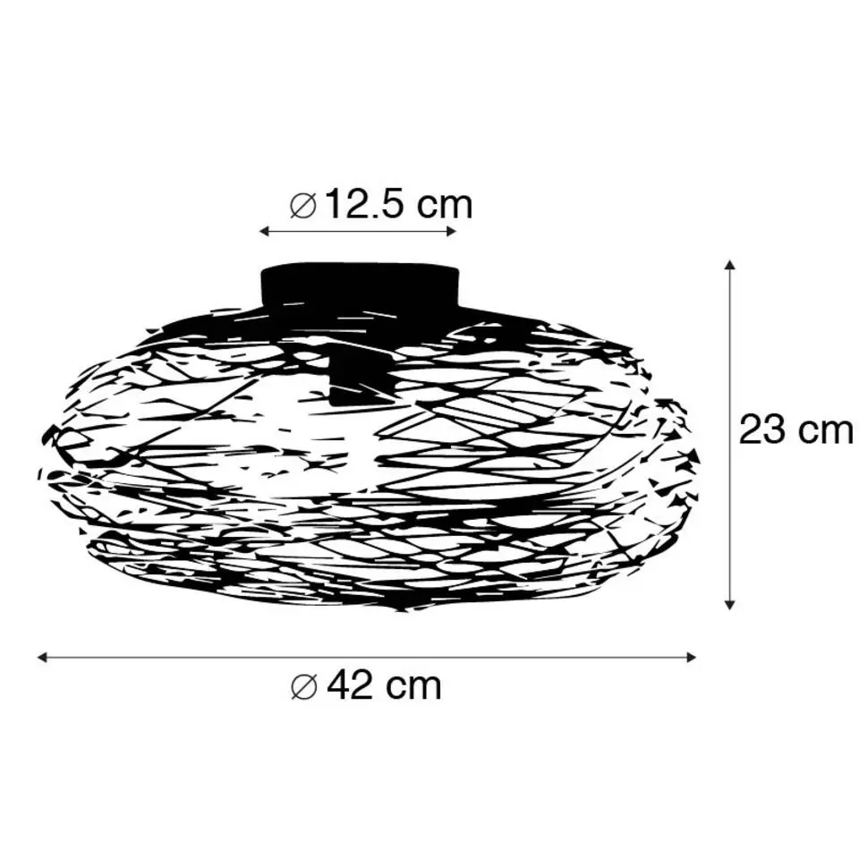Qazqa plafondlampen sarella goudkleurig e27