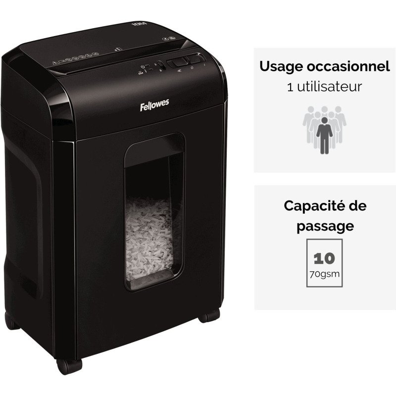 Destructeur Fellowes Microshred 10M - coupe micro