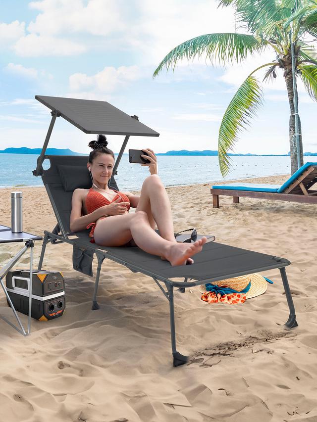 Technaxx Faltbare Solar-Sonnenliege 20W TX-275