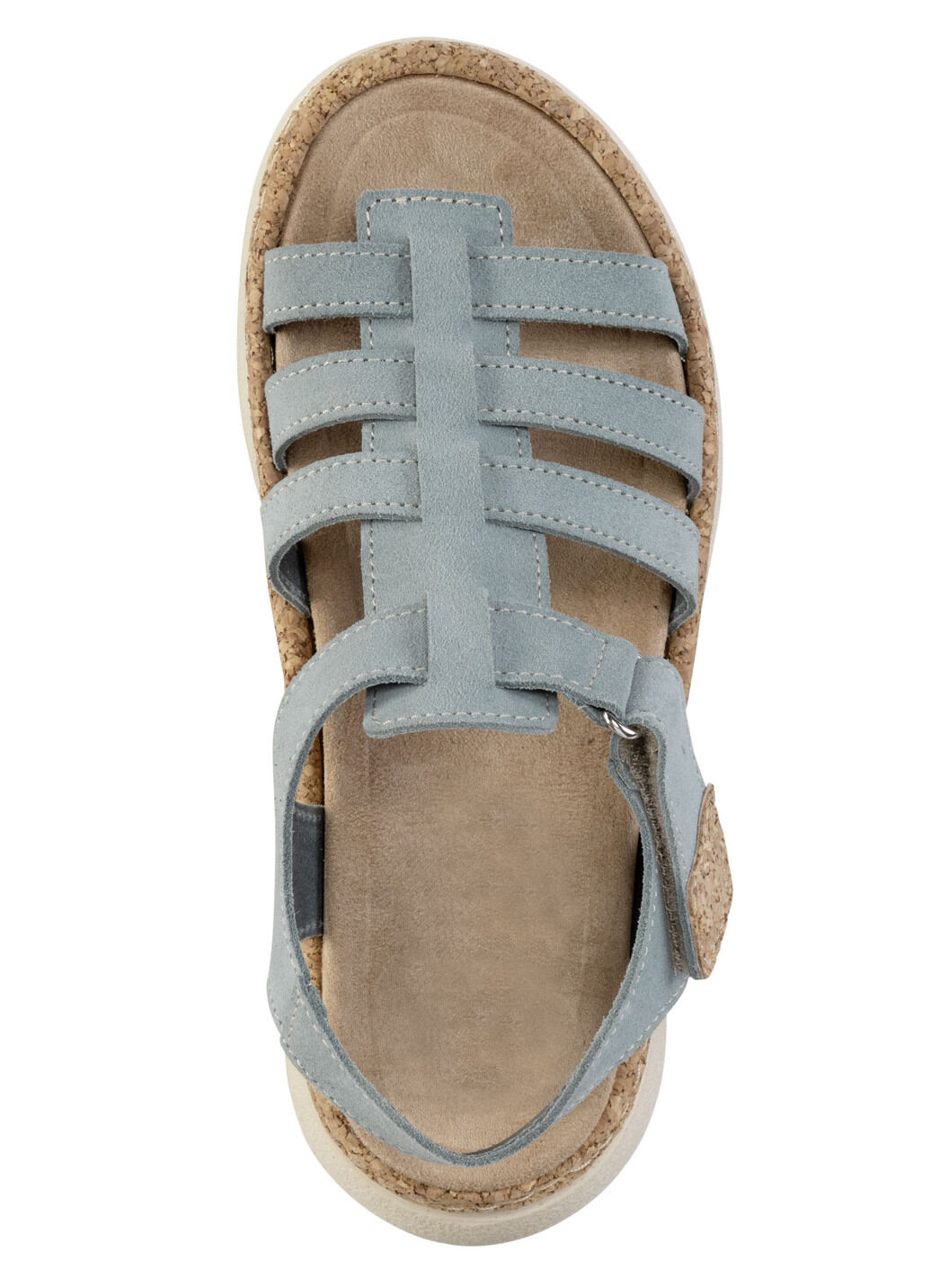 Stegspangen-Sandale mit Kork-Besätzen