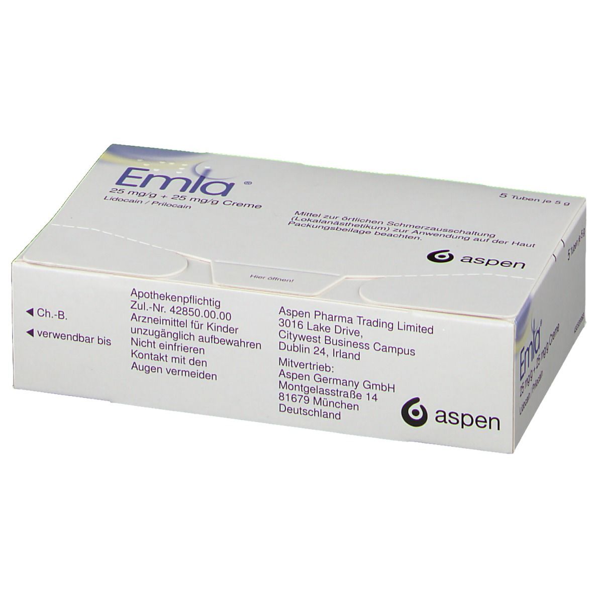 Emla® 25 mg/g Lidocain + 25 mg/g Prilocain
