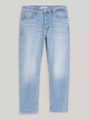 Calça jeans desbotada regular afunilada estilo pai