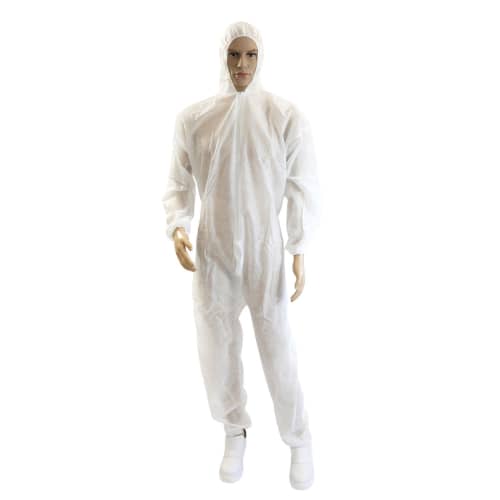 Combinaison de travail PLP 50g/m² élastiques cagoule poignets taille chevilles blanc