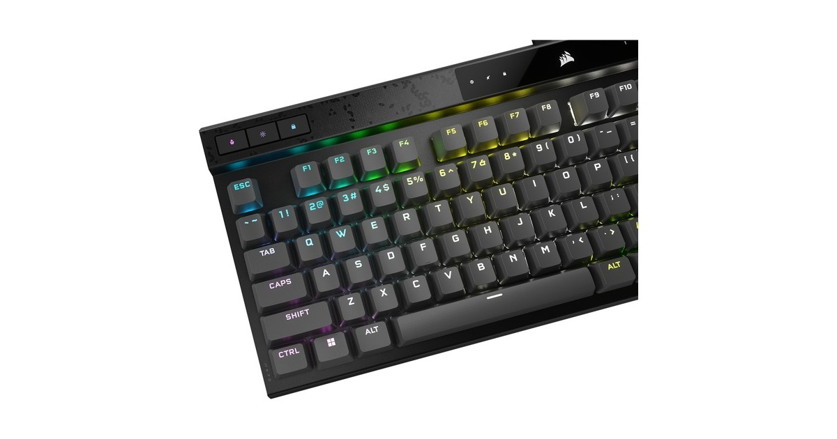 CorsairK70 MAX RGB, gaming toetsenbord  (Zwart, US lay-out, Corsair MGX, RGB leds, PBT double-shot)