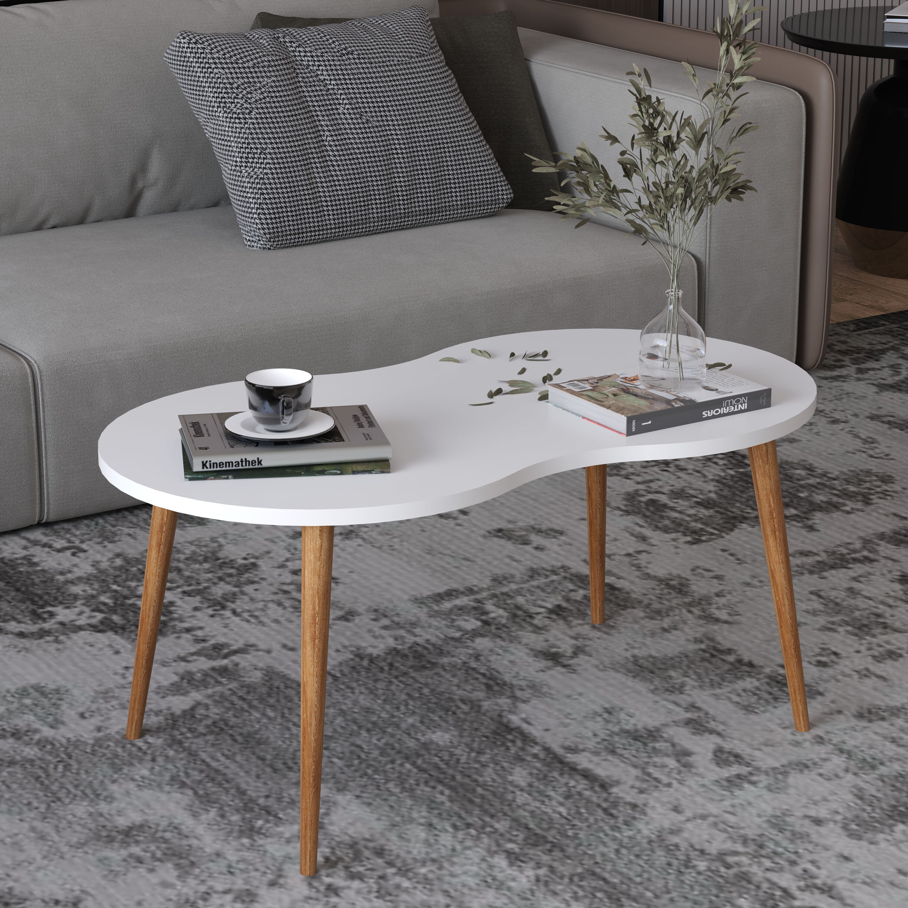 VCM Holz ovaler Beistelltisch Couchtisch Sofatisch Beistelltisch Wohnzimmertisch Barilo