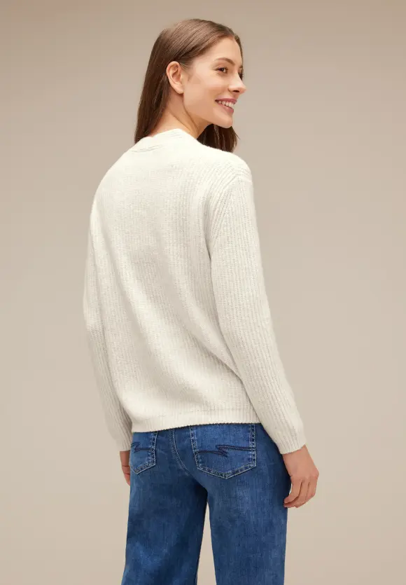 Pullover im Grobstrick - cream white melange