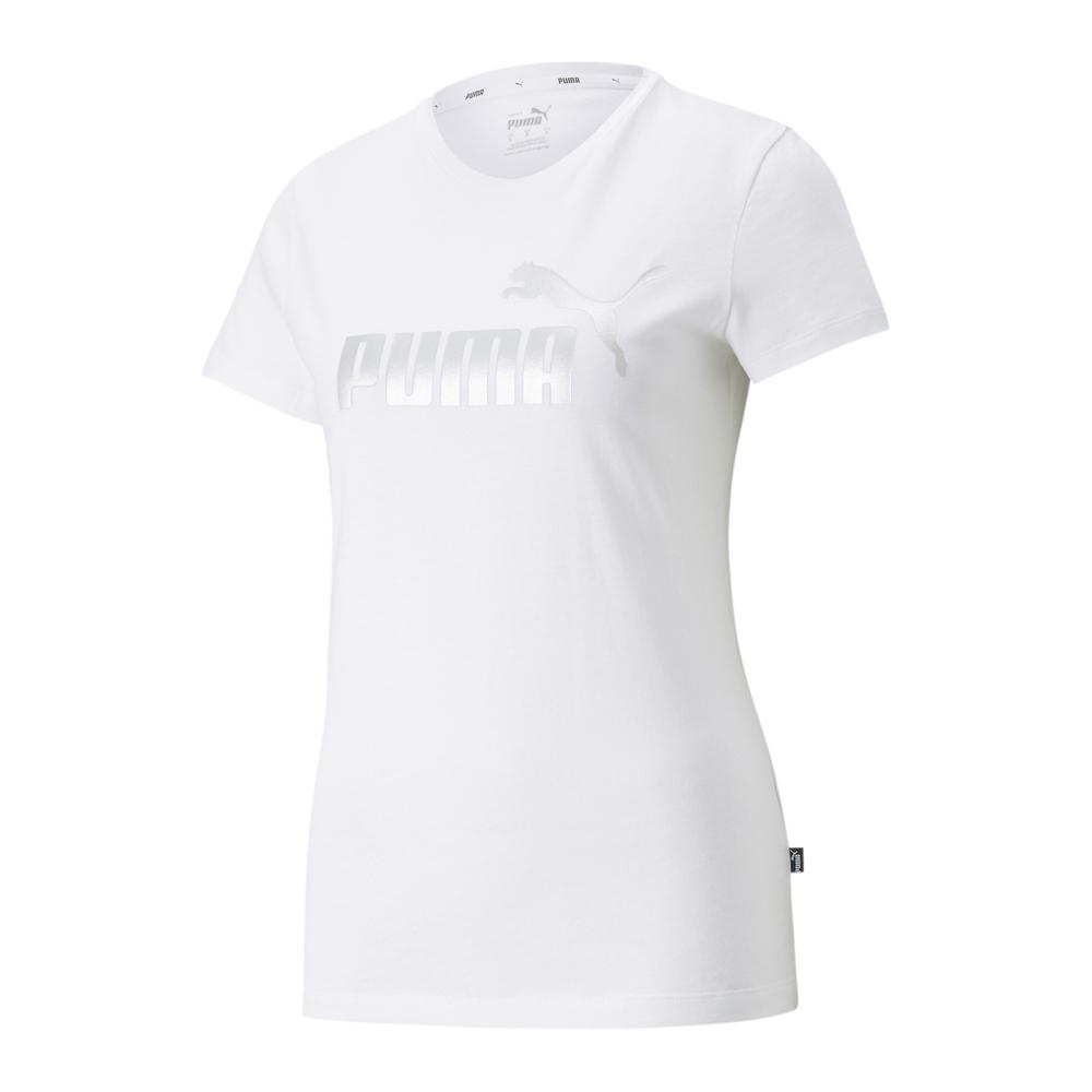 Puma T-shirt Blanc Femme Puma Ess+ Metallic