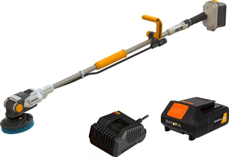 Batavia Accu 18V Twin Brush Brushless Reinigingsborstel - Incl. 2.0 Ah Li-ion Accu - 2.4A Oplader - 1x Reinigingsborstel - 1x Middelgrote Borstel