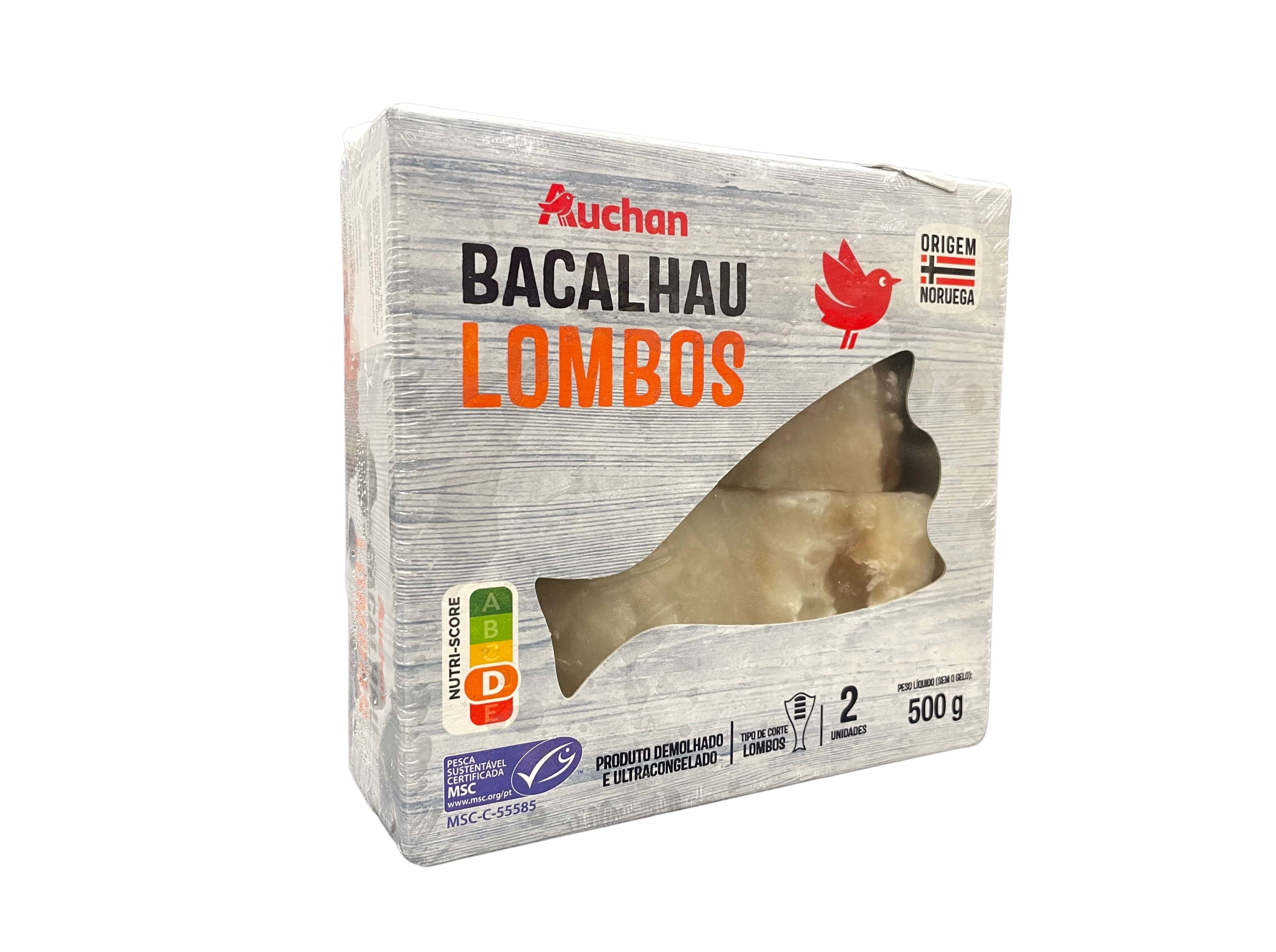 BACALHAU AUCHAN DEMOLHADO LOMBOS 500G