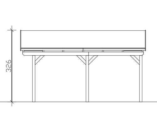 SKAN Holz Fichtelberg enkele carport, 423 x 566 cm, natuurlijke afwerking