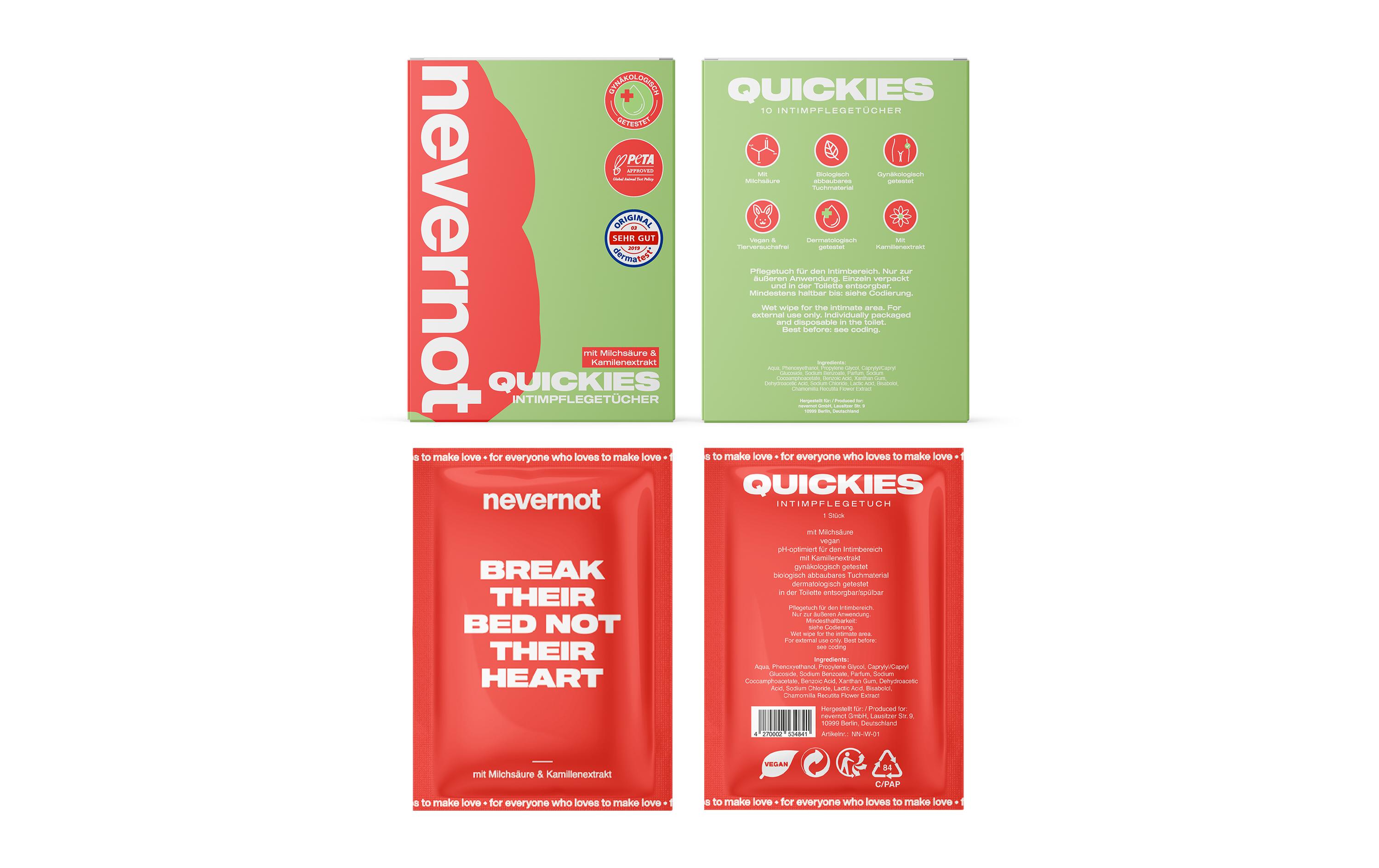 Intimpflege Quickies Intimate Wipes 7 StückHochwertige Intimpflegetücher aus medizinischem Silikon
