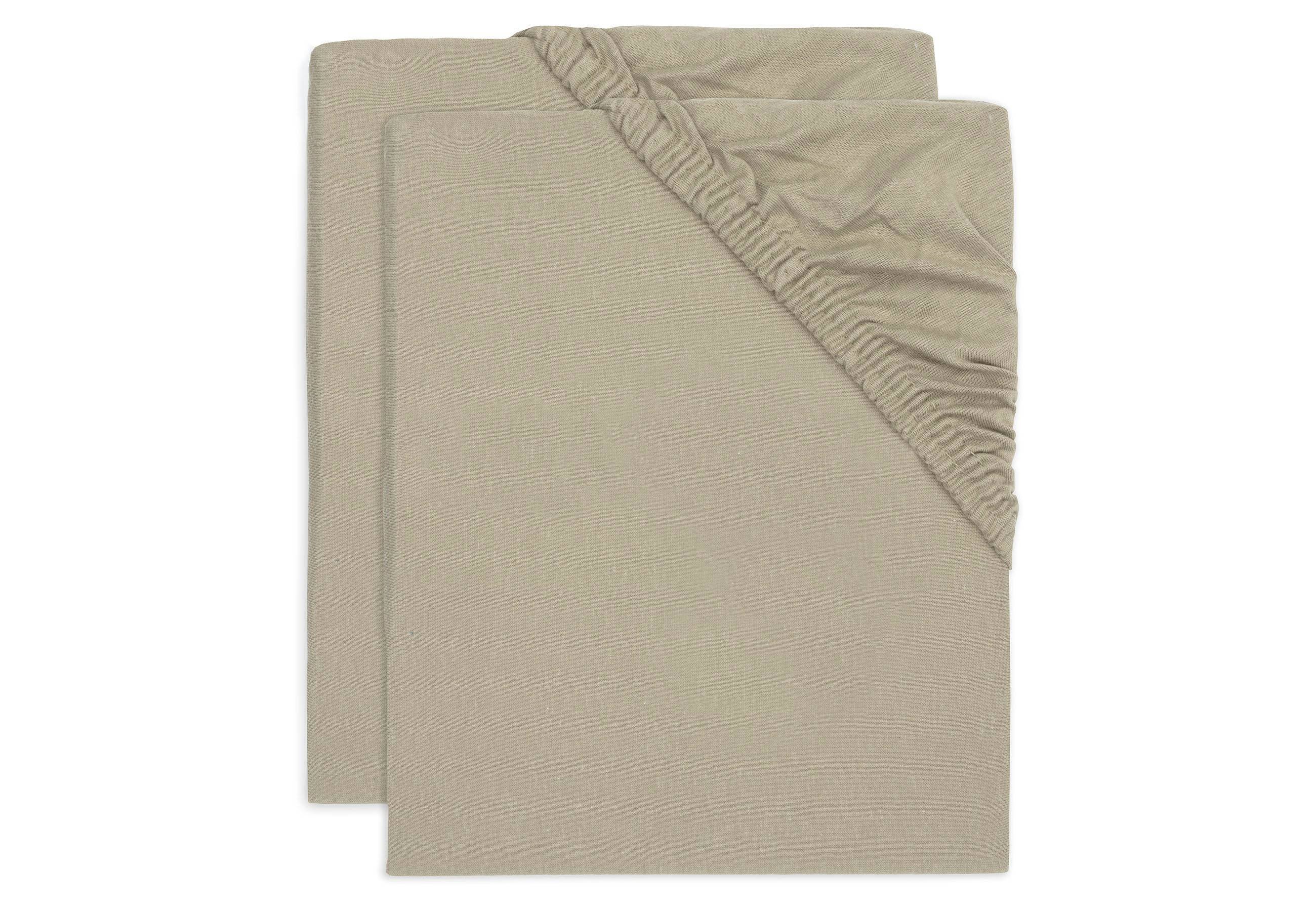 Jollein katoenen jersey wieg hoeslaken 40/50x80/90cm - set van 2 Olive Green