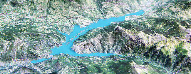 CARTE EN RELIEF VUE AERIENNE SERRE PONCON