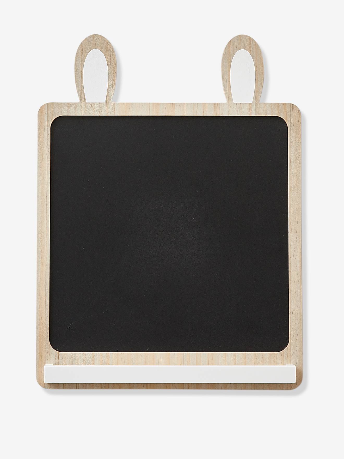 Quadro-negro de parede com coelho preto claro bicolor/multicolorido