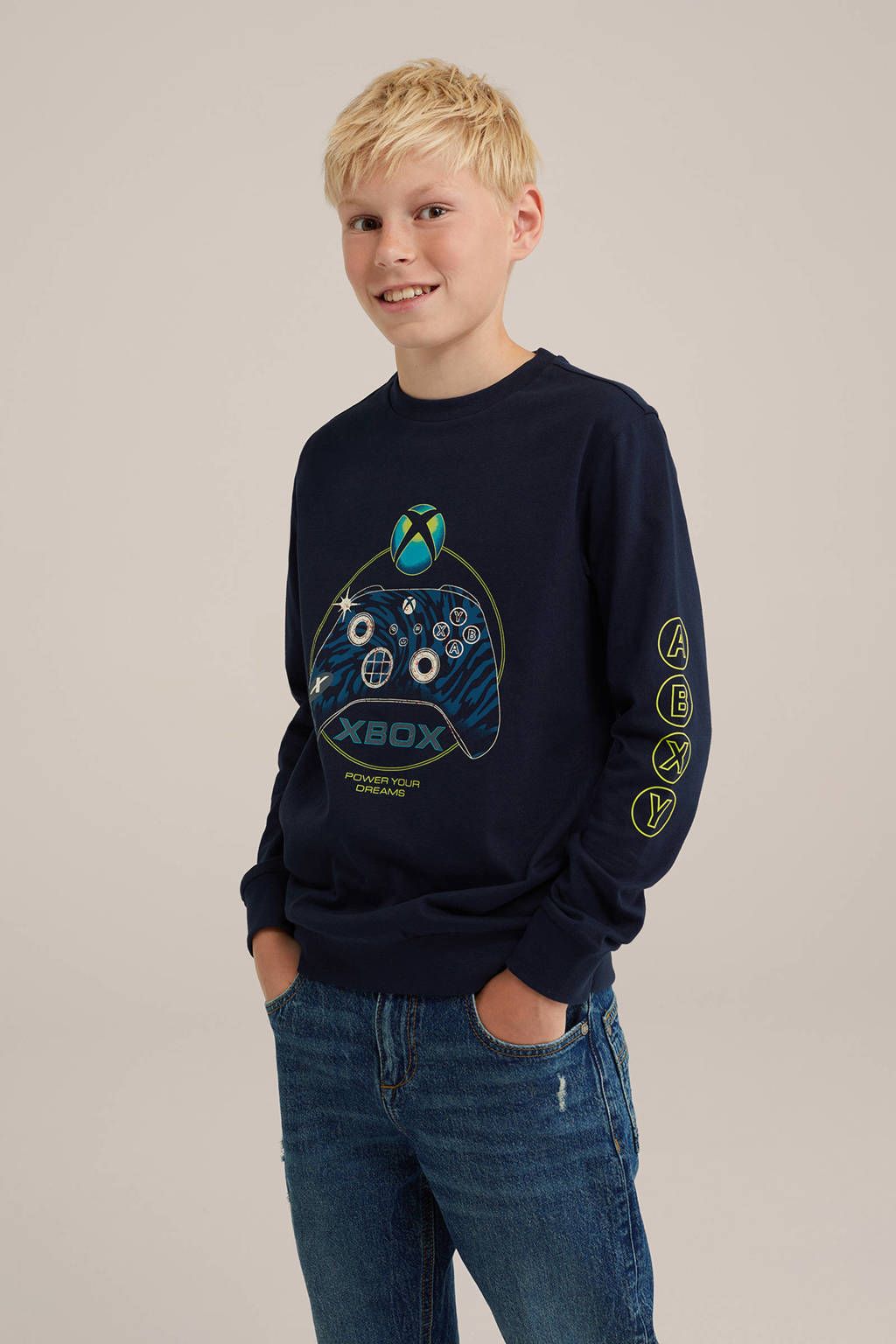 WE Fashion sweater donkerblauw